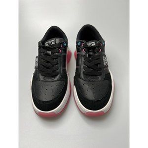 VERSACE JEANS COUTURE Linea Fondo Fire1 Mixed-Media Chunky Sneakers Black Women’